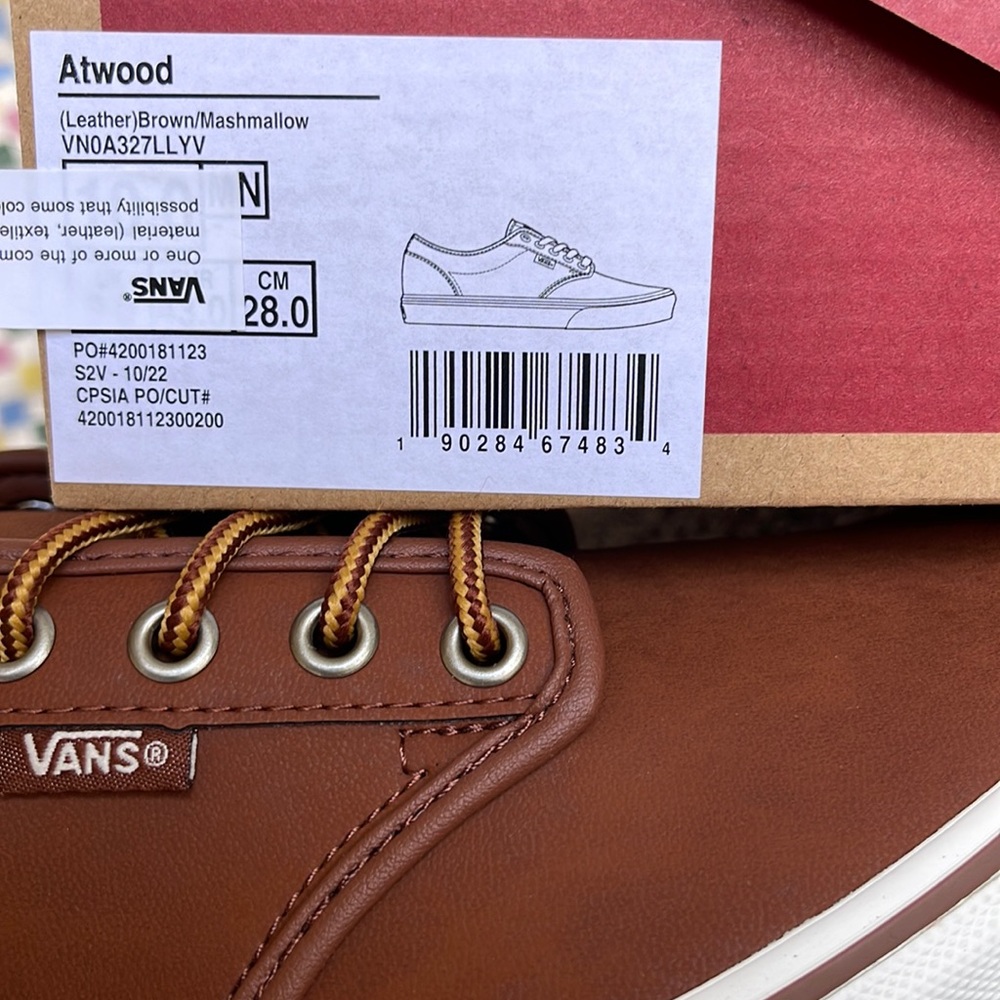 Vans Men’s Atwood (Leather)Brown/Marshmallow VN0A327LLYV Sneakers - Picture 7 of 16